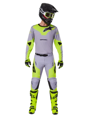 set alpinestars racer veil gray yellow fluo