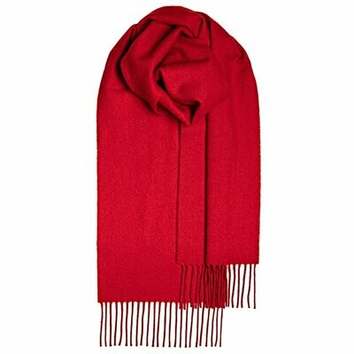 Red Plain Coloured, Lambswool Scarf