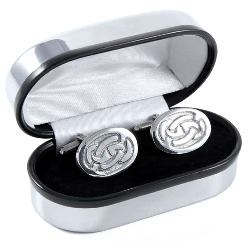 Oval Celtic Cufflinks, Pewter