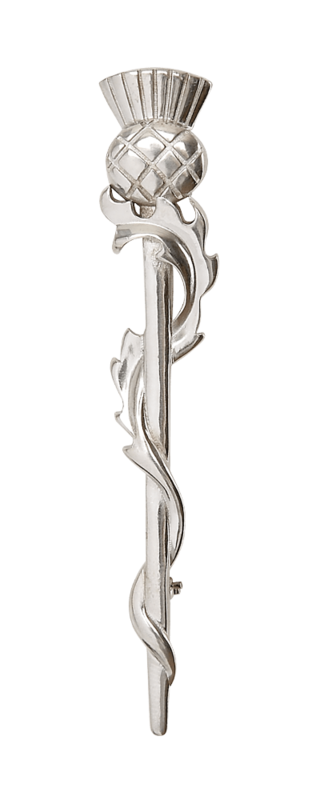 Thistle Weave Kilt Pin, Polished