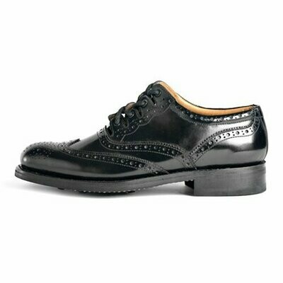 Luxury Piper Ghillie Brogues, Black Leather