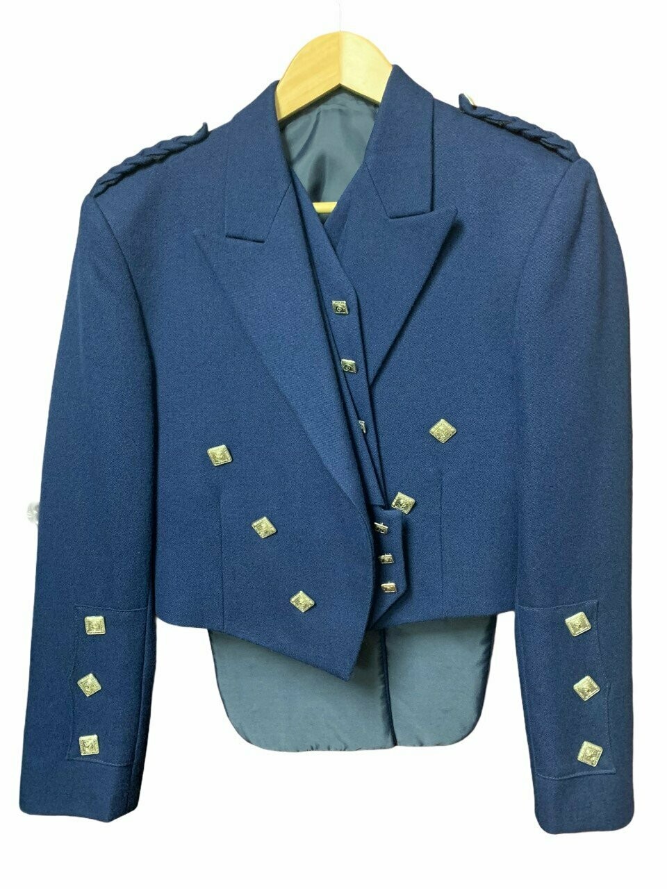 Ex Hire Prince Charlie Jacket with 3 Button & 5 Button Vests, French Navy Barathea