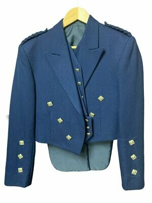 Ex Hire Prince Charlie Jacket with 3 Button & 5 Button Vests, French Navy Barathea
