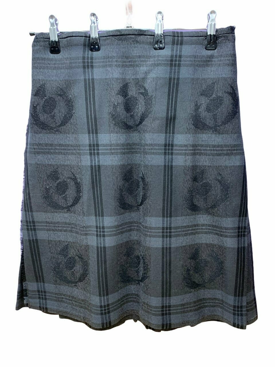 Ex-Hire Grey Thistle Tartan Kilt, 30"-34"/24"