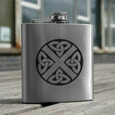 6oz Stainless Steel Hip Flask, Celtic Saltire