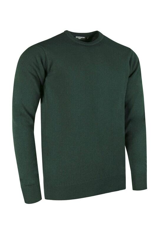 Men's Crew Neck Golf Sweater, Tartan Green