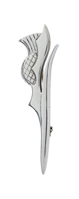 Isla Thistle Kilt Pin, Polished Pewter
