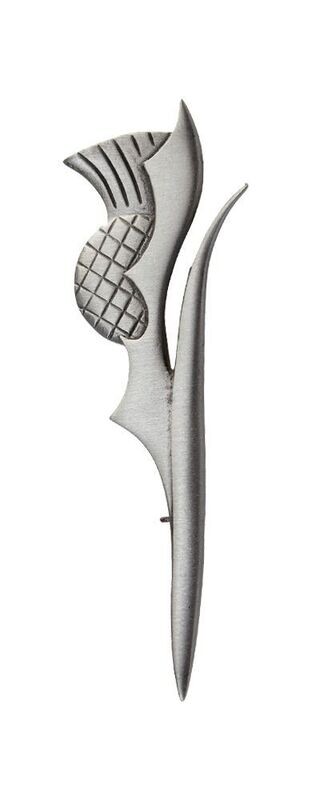 Isla Thistle Kilt Pin, Matt Pewter