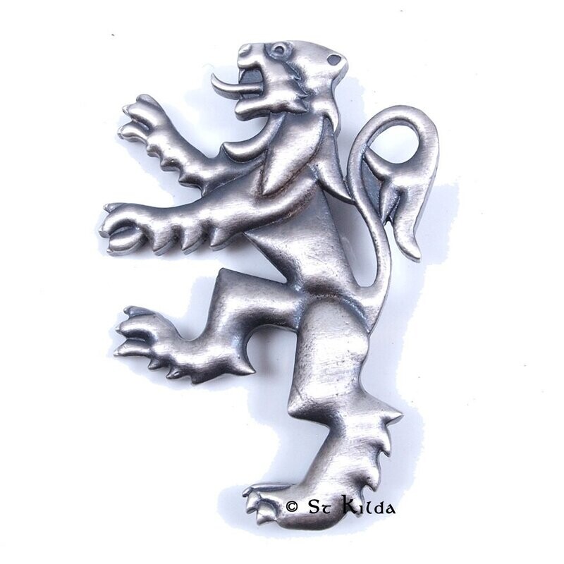 Lion Rampant Kilt Pin, Matt Pewter