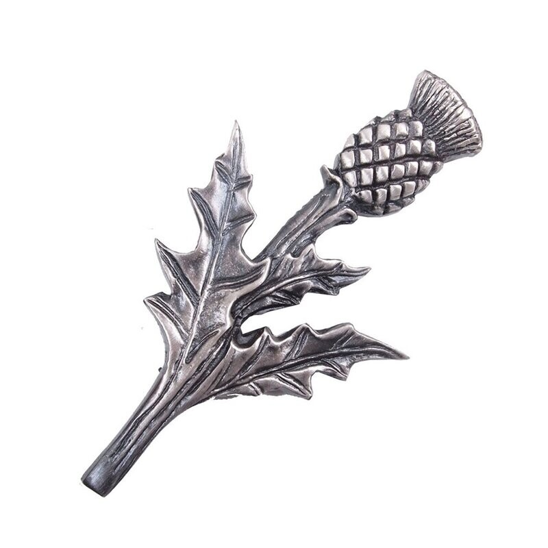 Flower of Scotland Thistle Kilt Pin, Matt Pewter