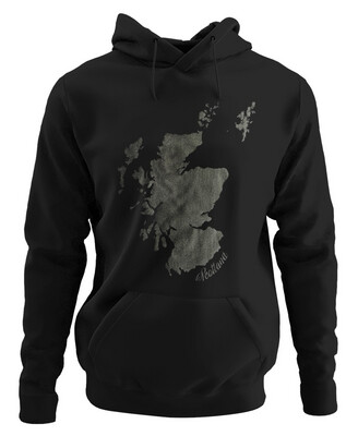 Scotland Map Black On Black Hoodie