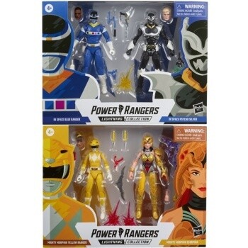 Power Rangers set of two 2-Packs (2 pack scorpio/yellow ranger + 2 pack in space blue/silver psycho