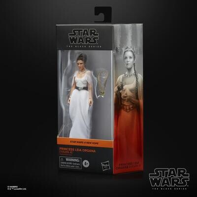 Star Wars The Black Series 6 inch/ 15 cm Princess Leia (Yavin Ceremony)  (wear on left side of packaging)