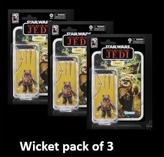 Pre-order: Star Wars Episode VI 40th Anniversary Black Series Action Figure Wicket 15 cm set of 3