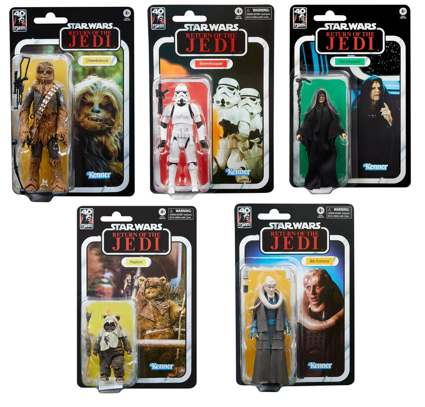 PRE-ORDER Star Wars Black Series ROTJ 40th Anniversary 6 Inch Action Figure Wave 2 - Set of 5 - 15CM