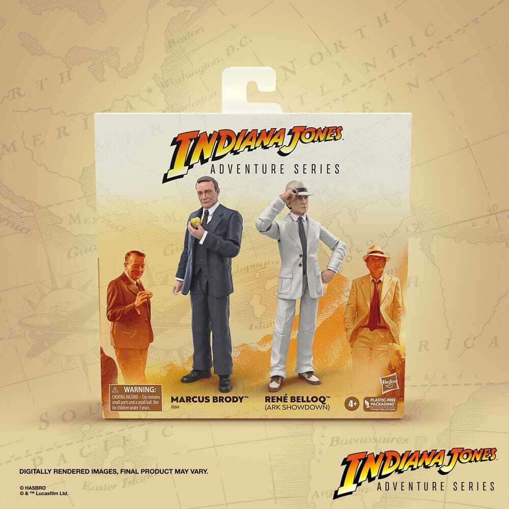 Pre-order:Indiana Jones Adventure Series Action Figures Marcus Brody &amp; René Belloq (Ark Showdown) (Raiders of the Lost Ark) 15 cm