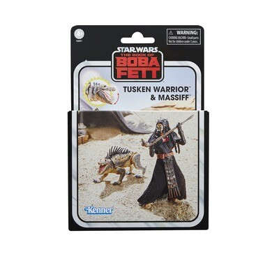 Pre-order: PRE-ORDER Star Wars Vintage Collection (Book of Boba) Deluxe Tusken Warrior and Massiff 10 cm