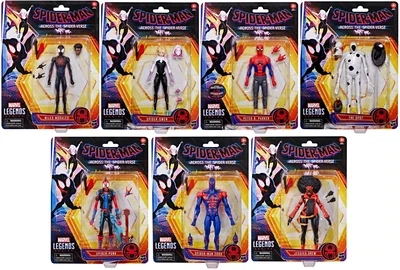 PREORDER:   Marvel Legends 6 Inch Spider-Man Across The Spider-Verse Retro Action Figure - Set of 7  - 15 cm