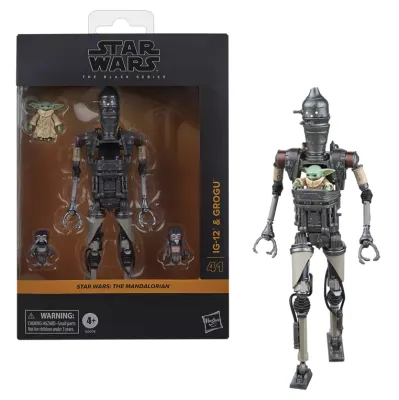 PRE-ORDER Star Wars:  Black Series Action Figure THE MANDALORIAN - IG-12 &amp; Grogu - Figure Black Series 15cm deluxe pack