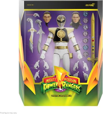 SUPER7 Mighty Morphin Power Rangers Action Figurine Ultimates White Ranger 18cm