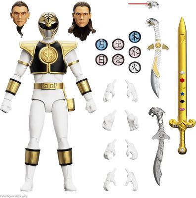 SUPER7 Mighty Morphin Power Rangers Action Figurine Ultimates White Ranger 18cm