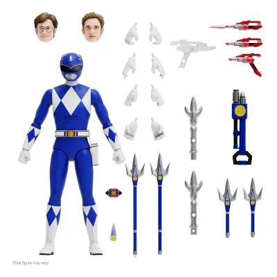 SUPER7 Mighty Morphin Power Rangers actiefiguur Ultimates Blue Ranger 18 cm Action figure