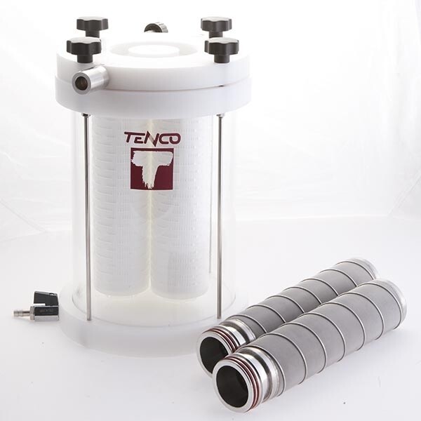 Tandem Professional filterhouder voor gebruik met Enolmaster botteltoestel ( PYREX versie voor alcohol > 20vol%)