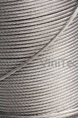 Gevlochten inoxkabel, 3 mm - per lopende meter