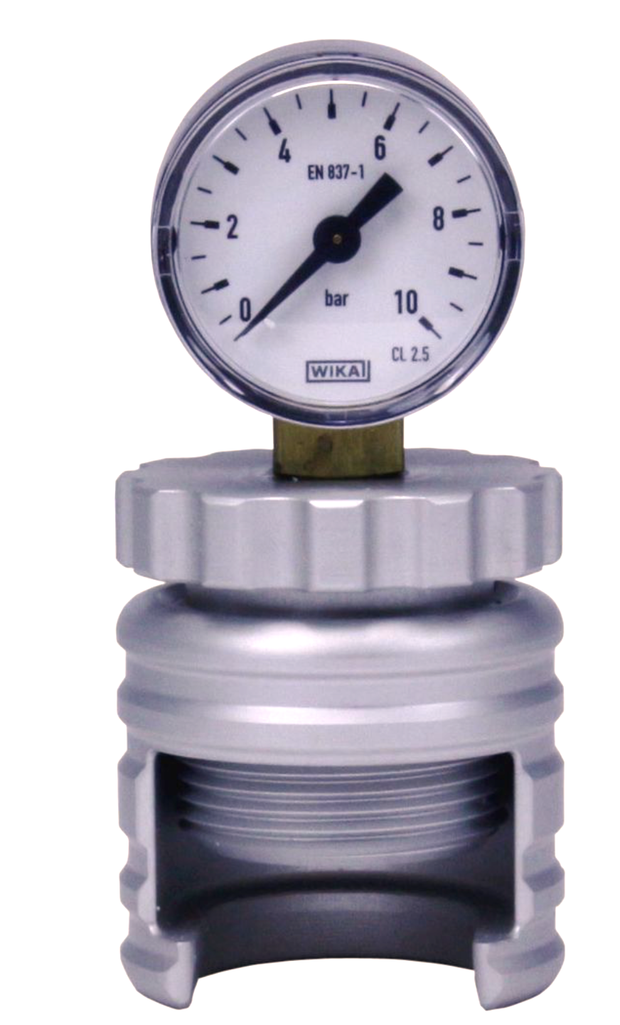 Drukmeter ( Aphrometer ) 1 tot 10 bar voor flessen ø 29mm