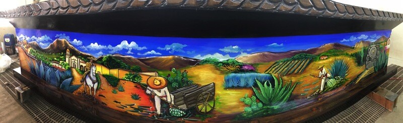Barra para cantina tradicional de madera