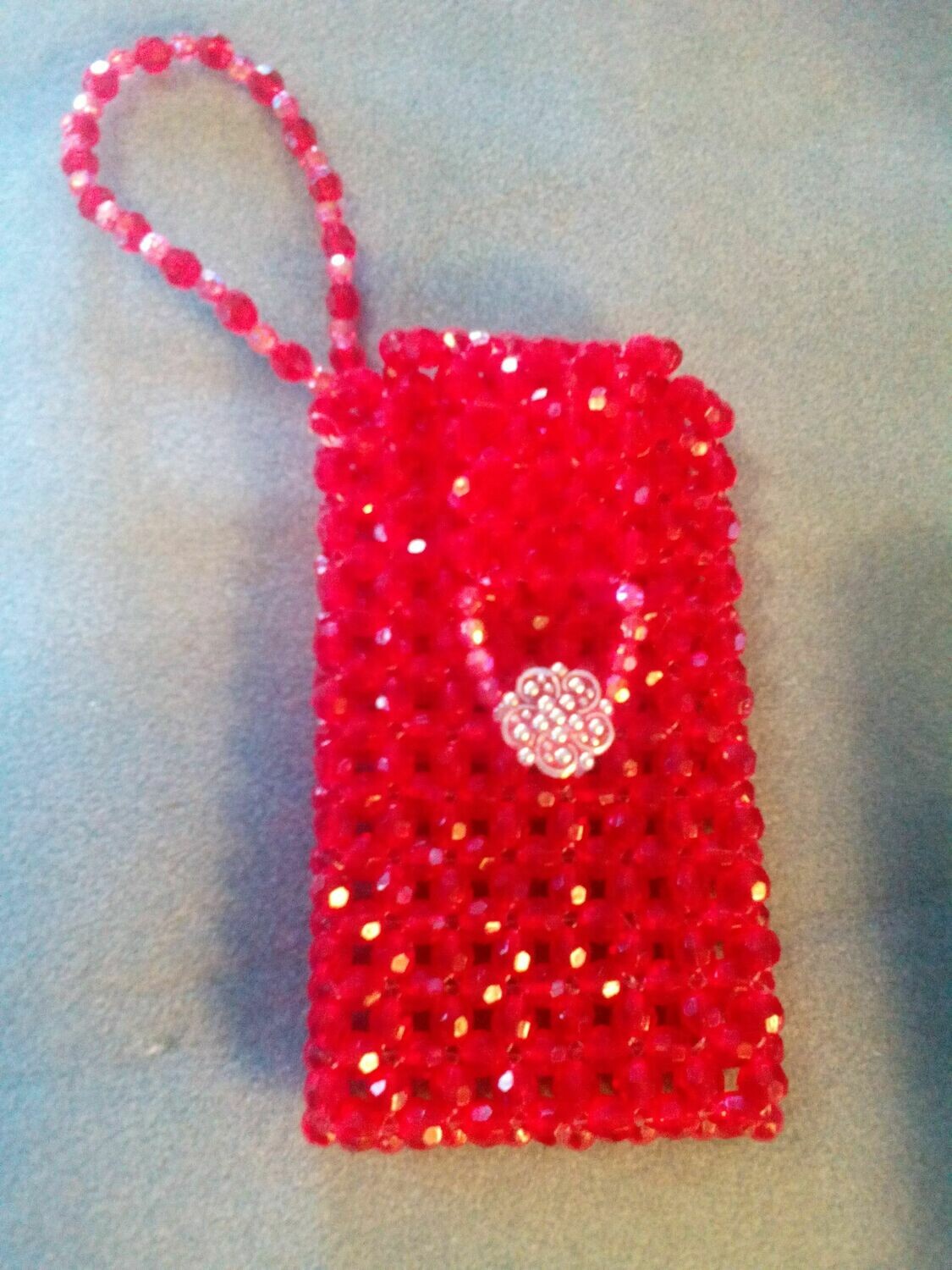 Faceted Beaded Cell Phone Purse Pouch Wristlet