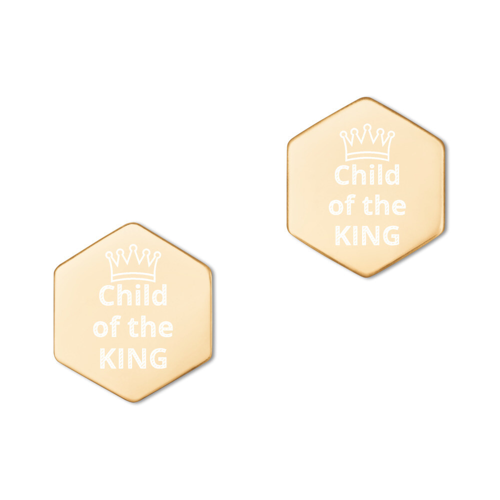 Hexagon Stud Earrings ( available in 18K and 24K )