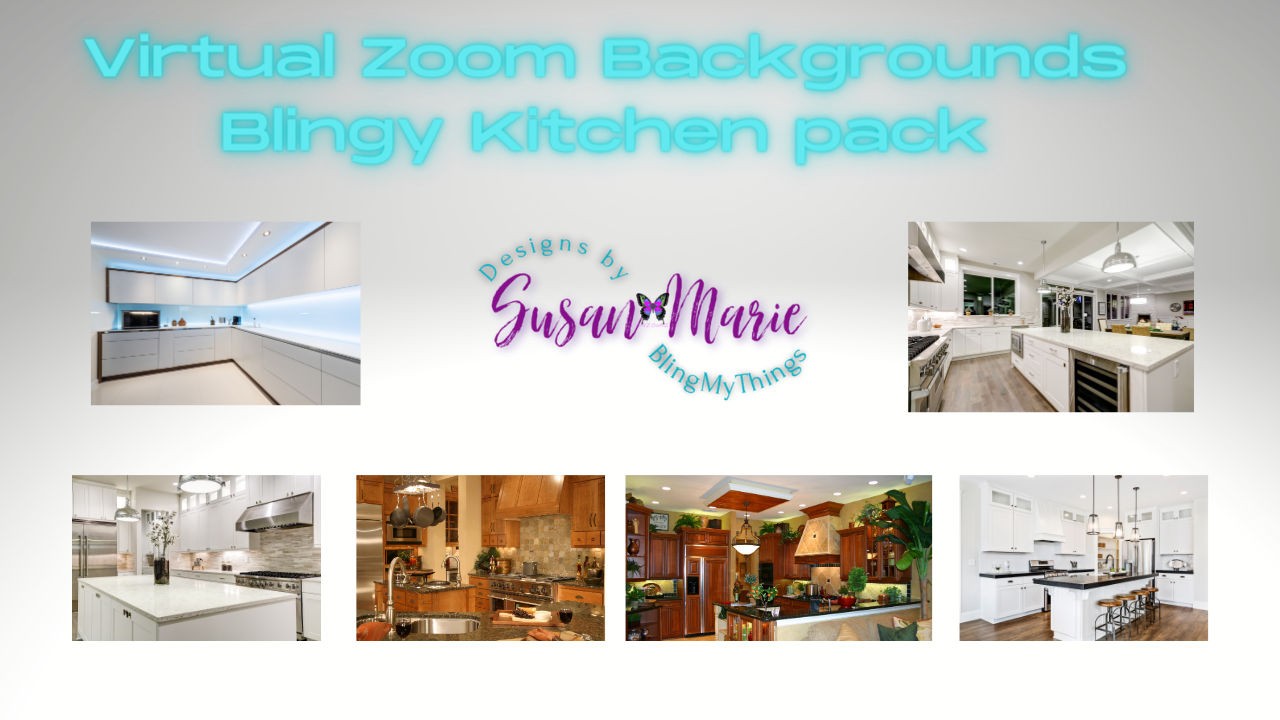 6 Kitchen scenes - Virtual Background package for Zoom