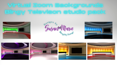 6 TV Studio Scenes Virtual Background Pack for Zoom - Professional Broadcast-Style Meeting Backdrops