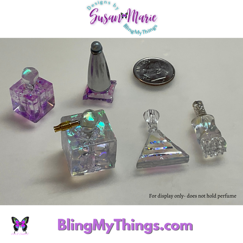 Miniature Modern Contemporary Perfume Bottles with Tray
