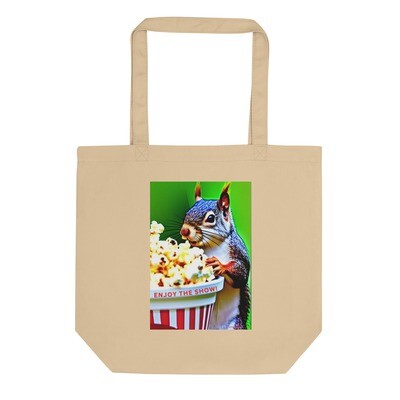 Squirrel Enjoying Popcorn - &quot;Enjoy the Show!&quot;- Tote Bag