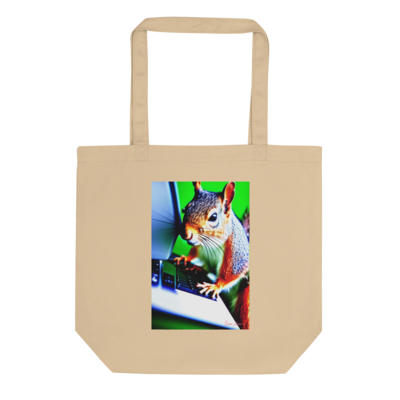 Squirrel on Computer- Tote Bag