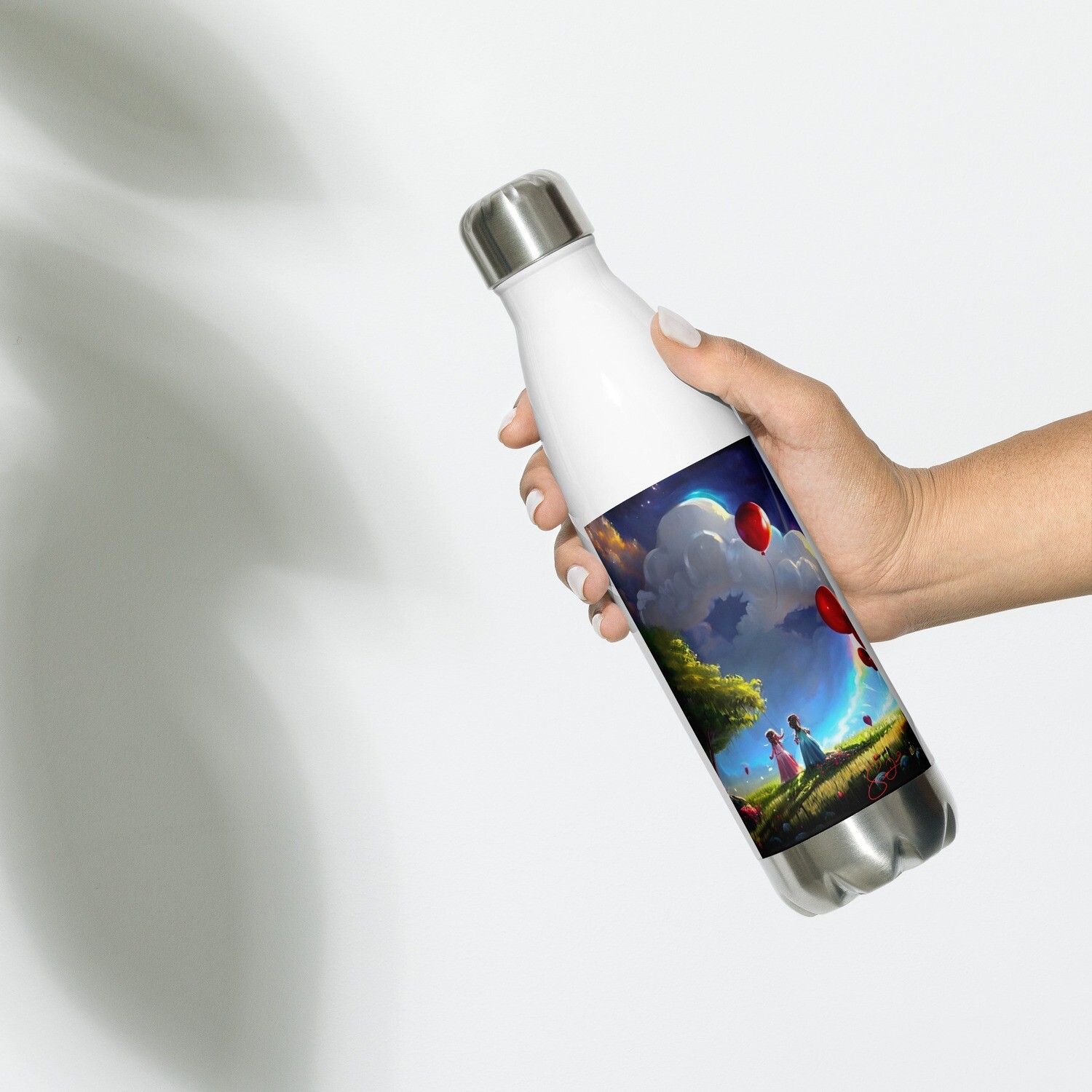 Stainless Steel Water Bottle - Happy Birthday in Heaven 