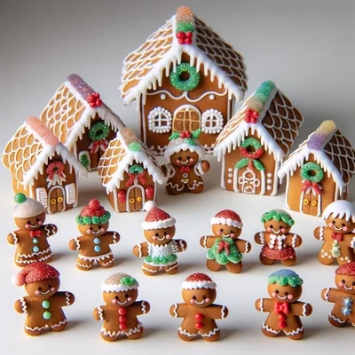 Miniature dollhouse gingerbread ornaments + decor sets