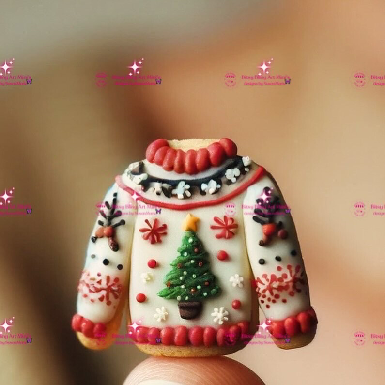 Dollhouse, miniature, ugly Christmas sweater, cookie replicas pre-order for next season