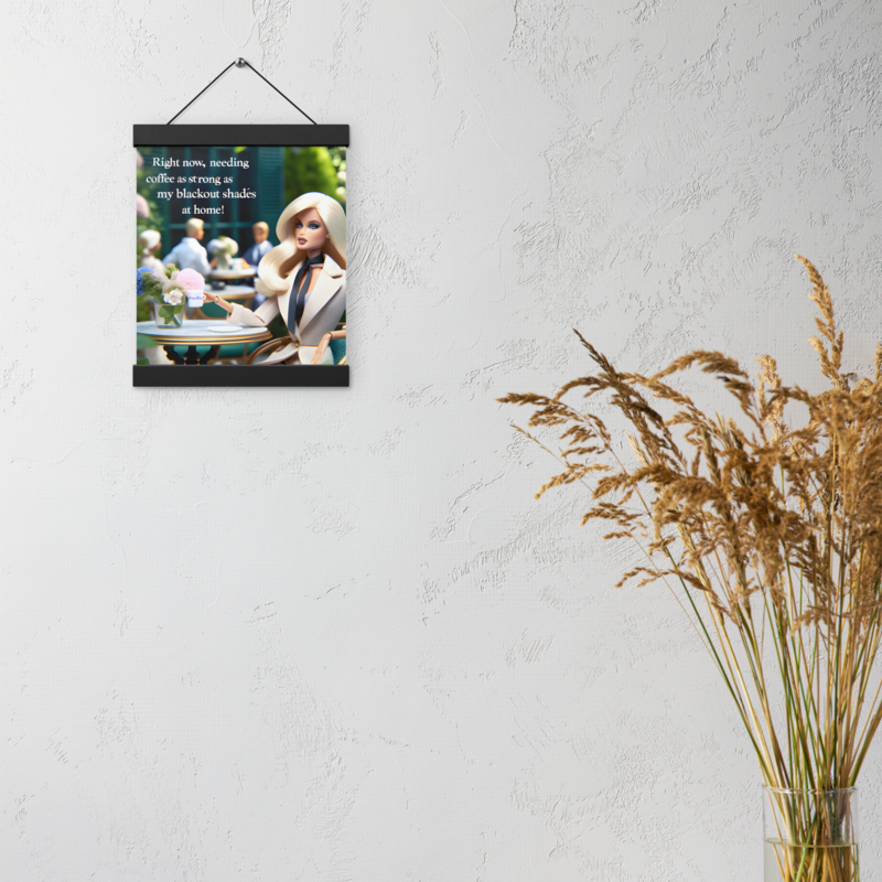 Café Chic: A Coffee Moment with Susan Marie Poster with hangers