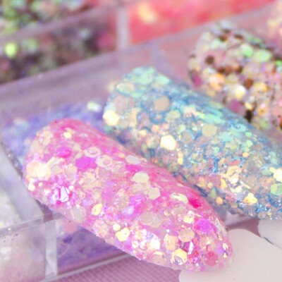 Nail Art Glitter Colorful Beautiful Nail Decoration Fine Flakes Fine Hexagonal Particles Glitter Nail Dress Up