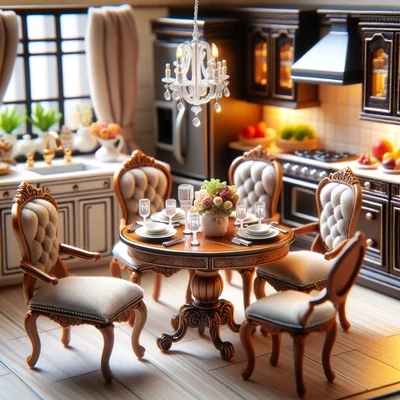 Kitchen and Dining Miniatures (tables, chairs)