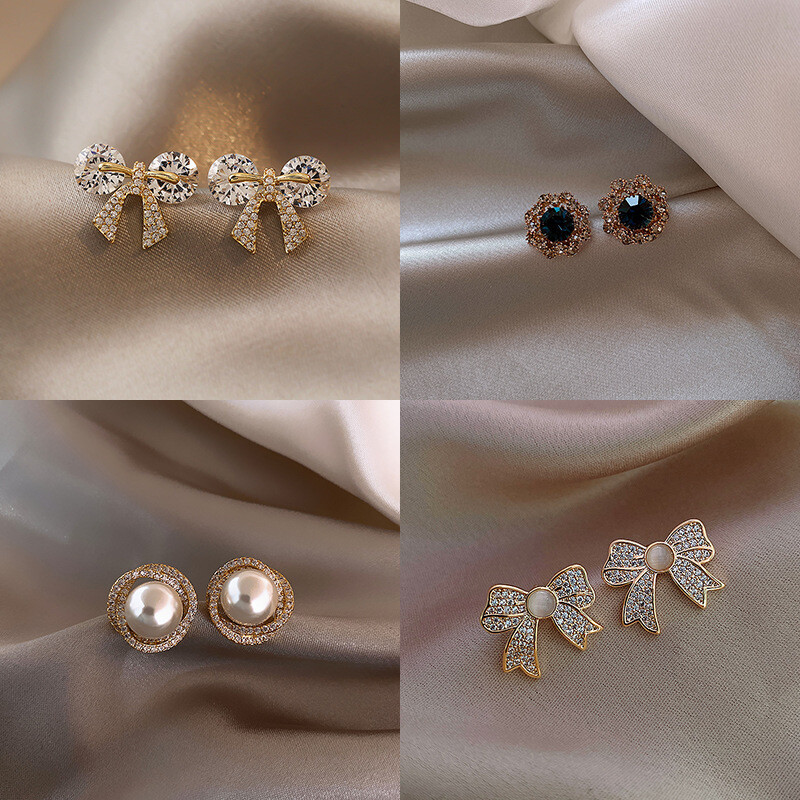 EARRINGS COLLECTION-925 Silver Needle Earrings  Women
