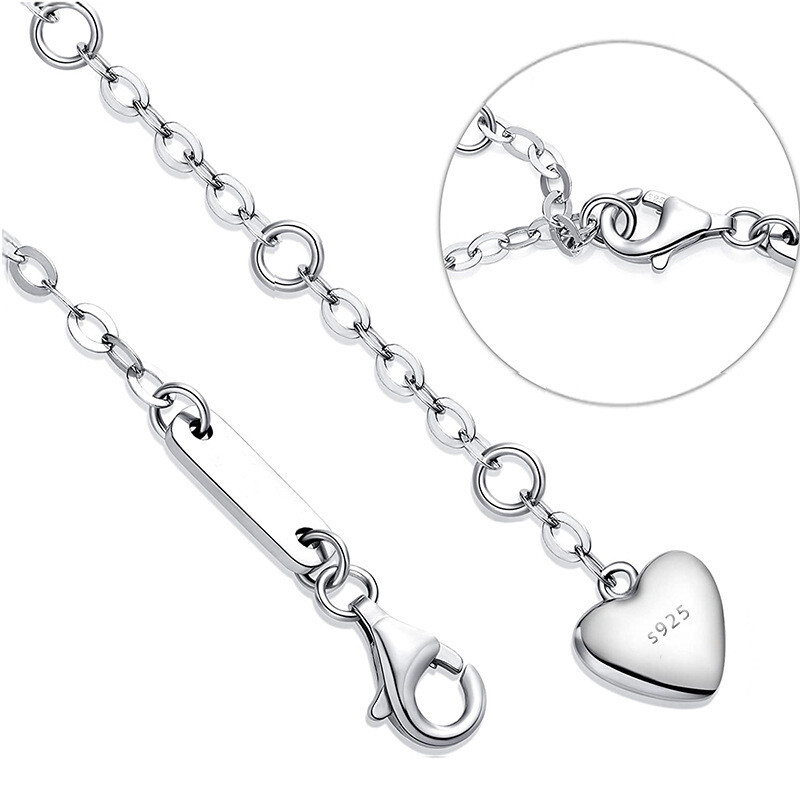 S925 Silver 8 Bracelet Heart-shaped