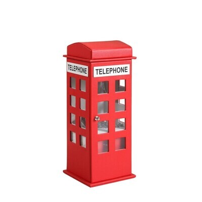 Phone booth- Tall Leather Jewelry Box, Telephone booth-Red