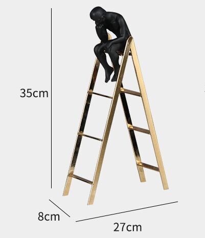 Modern thinker, ladder statue, Size: Large