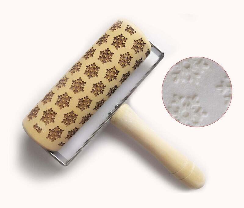 Simple kitchenware Christmas printing rolling pin cookie dry Hemu rolling pin