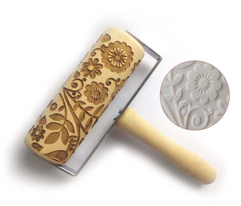 Simple kitchenware Christmas printing rolling pin cookie dry Hemu rolling pin