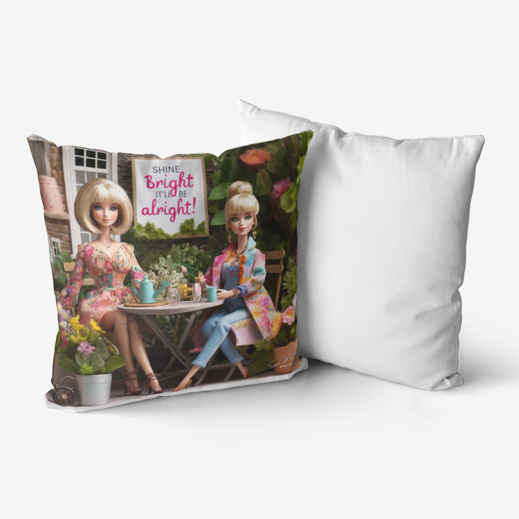 BitsyBling- Shine Brite Itll be alright - throw pillow -home and garden